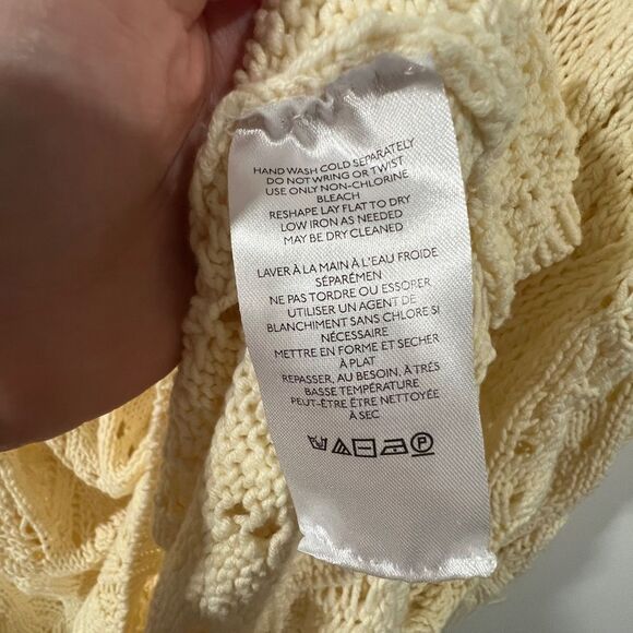 Free People Butter Yellow Elton Mini Dress Crochet Size XL - Picture 10 of 12